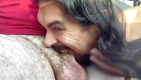 Mature and sexy couple gives head